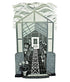 Greenhouse II, linocut print by Sarah Kirby