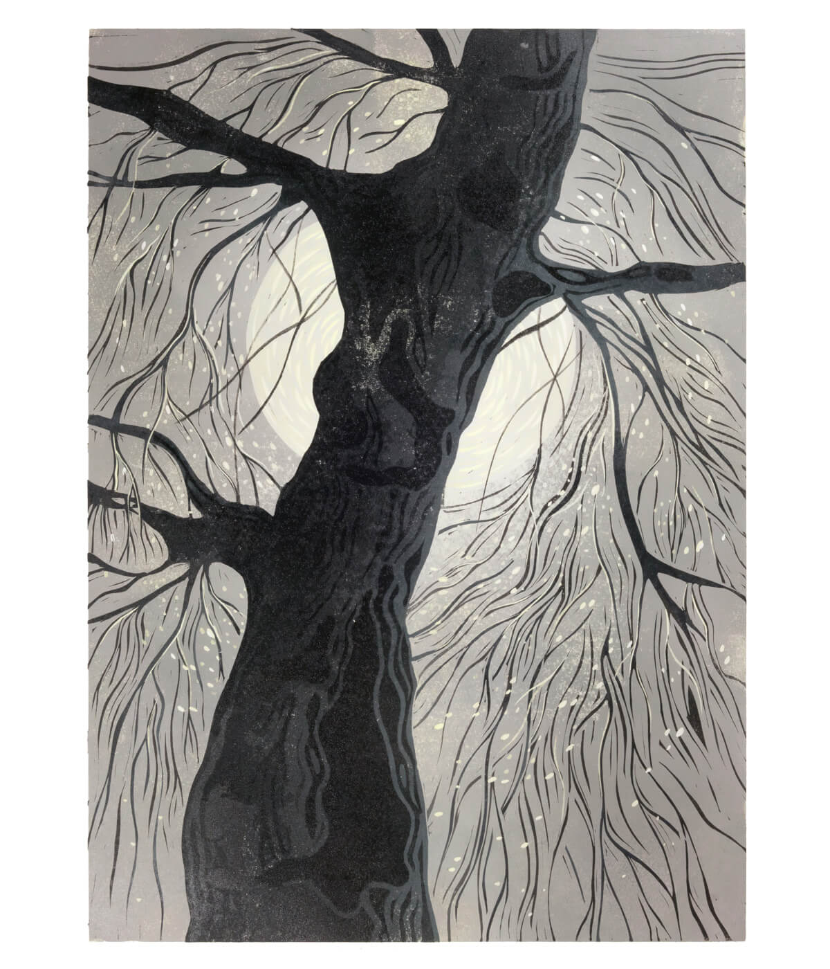 Sarah Kirby | January Tree Linocut Print