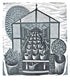 Greenhouse, linocut print by Sarah Kirby